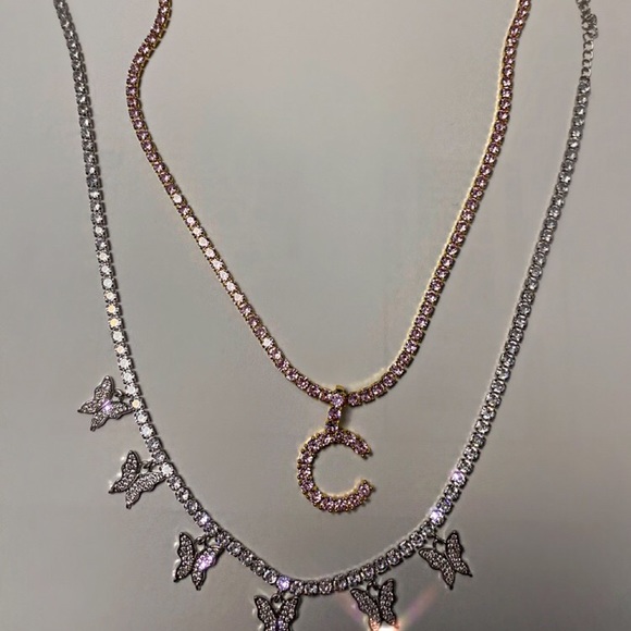 Letter Initial Pendant Tennis Chain - Picture 6 of 6